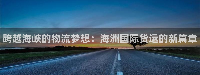 下载k豆钱包并安装：跨越海峡的物流梦想：海洲国际货运的新
