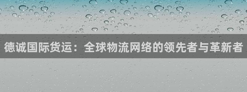 k豆钱包邀请码：德诚国际货运：全球物流网络的领先者与革新